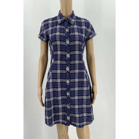 Peruvian Connection Dresses & Skirts - Peruvian Connection Shirt Dress Plaid Knee-Length